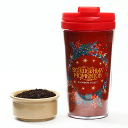 Чай новогодний в термостакане Волшебных моментов в новом году, вкус: апельсин, 20 г - Фабрика счастья фото 2