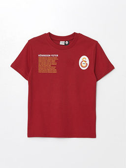 Bisiklet Yaka Galatasaray Bask?l? K?sa Kollu Erkek ?ocuk Ti??rt
