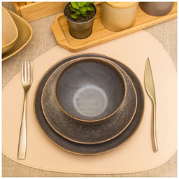 Цена за 6 шт. ТАРЕЛКА ПОДСТАНОВОЧНАЯ 24 СМ КОЛЛЕКЦИЯ GLAZE COLLECTION ЦВЕТ:СЕРЫЙ МЕЛАНЖ МАЛ= 6 ШТ МИН. ПАРТИЯ - Lefard фото 4