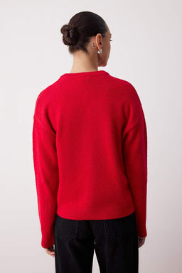 K?rm?z? Yumusak Dokulu Basic Triko H?rka TWOAW26HI00097 - Trendyolmilla фото 4