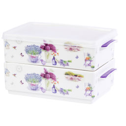 Набор 2 блюд д/холодца 700 мл 19*12*11,5 см "Лаванда" фарфор NEW BONE CHINA