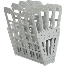 Лоток вертикальный Attache Веер сборный на 4 отделения серый юк