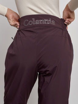 Брюки утепленные спортивные с высокой посадкой женские зимние темно-бордового цвета 7141Tb - Colannia фото 10