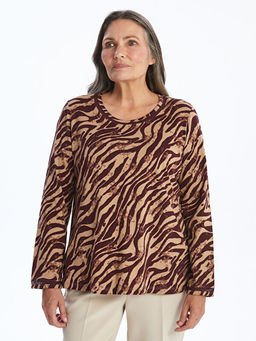 Bisiklet Yaka Desenli Kad?n Bluz