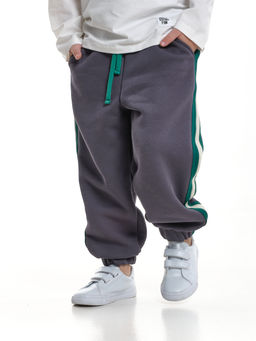 Брюки с лампасом для мальчика штаны спортивные 22-7681 светлый графит