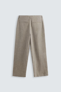 100% WASHED LINEN SUIT TROUSERS - Zara фото 8