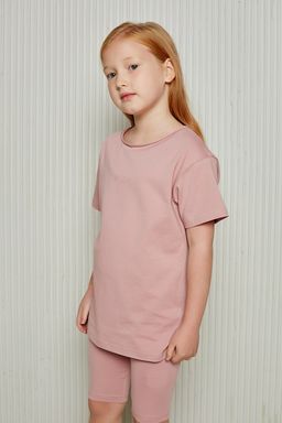 Футболка BASIC LINE из мягкого трикотажа пенье пудровая