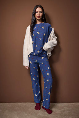 Ekru Ay?c?k ve Kalp Desenli K?sl?k Polar Orme Pijama Tak?m? THMAW26PT00150 - Trendyolmilla фото 6