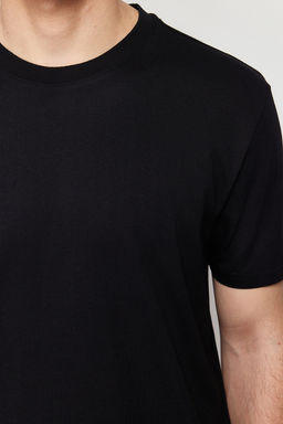 Siyah Regular/Normal Kesim Yaz? Bask?l? Nak?sl? %100 Pamuklu K?sa Kol T-Shirt TMNSS24TS00133 - Trendyolmilla фото 5