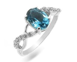 Кольцо из серебра лондон топаз кварц, Тина