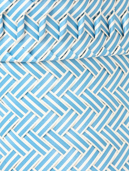 Сумка плетёная, 30×15×35 см, пластик, бело-голубая