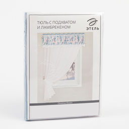 Тюль с подхватом и ламбрекеном Christmas flowers 250х200см, 100% п/э, вуаль - Этель фото 7