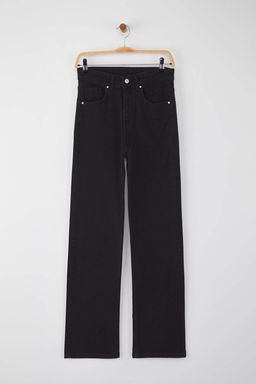 Siyah Normal Bel Genis Paca Comfort Wide Leg Jeans TWOAW26JE00085 - Trendyolmilla фото 5