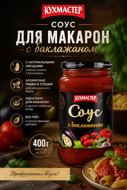 Соус Кухмастер Для макарон с баклажаном 400 г