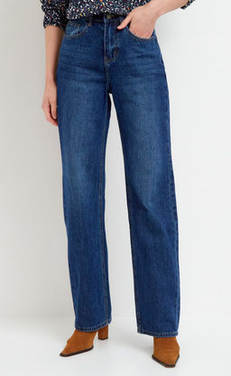 Джинсы женские широкого кроя F022-0152 темно-синие - Fine joyce фото 2