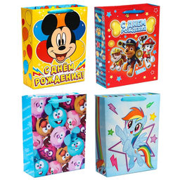 Цена за 4 шт. Пакет подарочный, 4 вида МИКС, 31×40×11 см