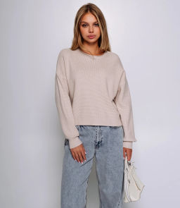 Джемпер #КТ1910 (1), бежево-серый