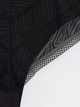 CONTE Zebra LBR 1951 Трусы бразилиана из анималистичного кружева и хлопка black - Conte elegant фото 3