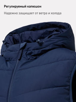 Жилет утепленный c капюшоном JOGEL ESSENTIAL PerFormPROOF Padded Hooded Vest, темно-синий, детский  фото 12