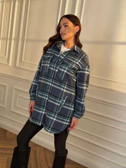 Рубашка DilanaVIP 2127 голубая клетка