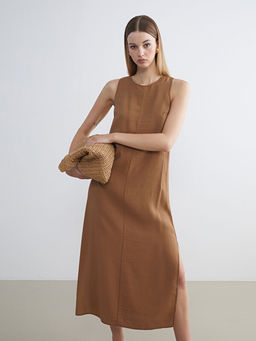 Bisiklet Yaka Modal Kar???ml? Elbise