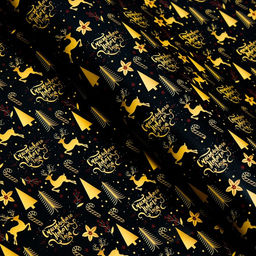 Бумага упаковочная новогодняя глянцевая «Олени на золотом»,1 лист, 70×100 см