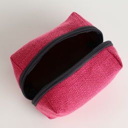 Косметичка женская на молнии, объёмная, маленькая, мягкая, малиновая - Simaland фото 4
