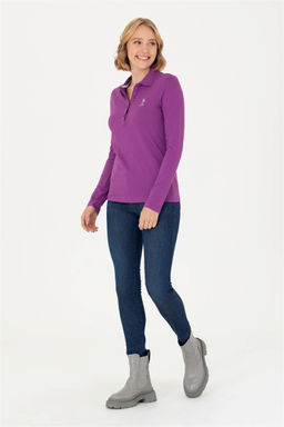 U. S. Polo Assn Женский фиолетовый базовый свитшот - U.s. polo assn фото 4