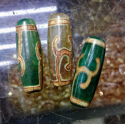 Бусина Дзи уп-2шт с ветвью дерева Бодхи символизирует здоровье и достижение цели