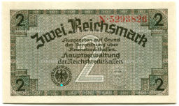 2 рейхсмарки 1940 года Германия (Для оккупированных территорий)