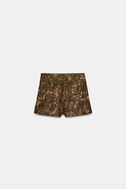 FALDA PANTAL?N CRUZADA LENTEJUELAS / kaki oscuro - Zara фото 2