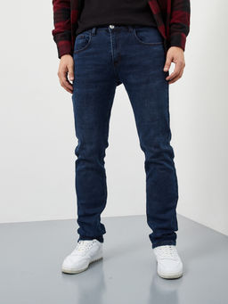 Утепленные мужские джинсы прямого кроя с начесом