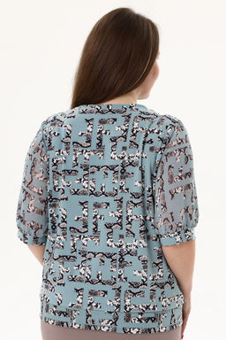 Блузка женская 3055-22/03/Мятный, леопардовый
