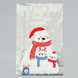 Цена за 20 шт. Пакет подарочный новогодний пластиковый «Тепла и уюта», 20×30 см