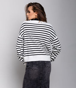 Кардиган #КТ8390, белый,чёрный