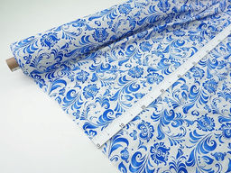 Рогожка Гжельский узор цв.серый меланж, ш.1.5м, хлопок-100%, 170гр/м.кв - Купава фото 7