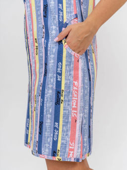 Халат женский, цвет голубой желтый