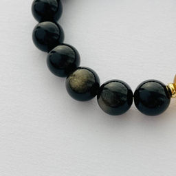 Браслет из золотистого Обсидиана с Цитрином 16,5 см