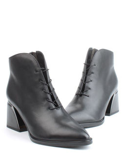 04-Z4229R BLACK Ботильоны демисезонные женские (натуральная кожа, натуральная байка)