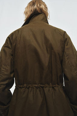 ZW COLLECTION WAXED JACKET WITH CORDUROY COLLAR - Zara фото 3