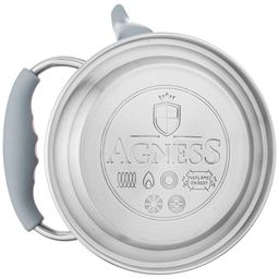 ЧАЙНИК AGNESS С ФИЛЬТРОМ, 1,0 Л C ИНДУКЦИОН. КАПСУЛЬНЫМ ДНОМ И СКЛАДЫВАЮЩЕЙСЯ РУЧКОЙ ЦВЕТ: СЕРЫЙ фото 4