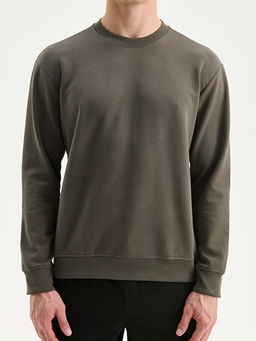 Bisiklet Yaka Nak??l? Erkek Sweatshirt