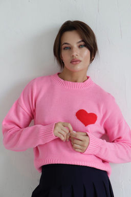 Джемпер Сердце розовый из хлопка - Martichelli фото 10