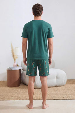 Yesil Regular Ay?c?k Bask?l? T-shirt - Sort Pijama Tak?m? TMNSS26PT00010 - Trendyolmilla фото 4
