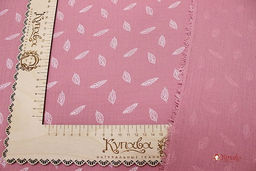 Муслин двухслойный с эф.жатости Листочки цв.винтажная роза, ш.1.42м, хлопок-100%, 120гр/м.кв - Купава фото 4