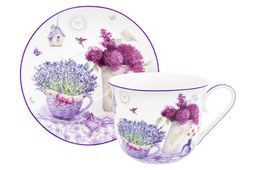 Чайн. пара 2 пр. 450 мл 14*11*8,5 см "Лаванда" NEW BONE CHINA