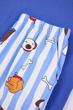 Mavi Regular/Normal Kesim K?sa Kollu Pamuklu Hayvan Desenli Pijama Tak?m? TMNSS26PT00004 - Trendyolmilla фото 2