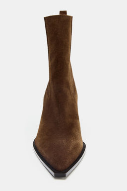 SPLIT SUEDE COWBOY ANKLE BOOTS - Zara фото 9