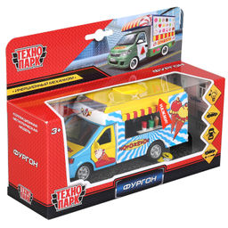 Технопарк. Машина "Фургон Мороженое" металл свет-звук 14,5 см, двери, багаж. инер. арт.CT10-070-2-WB