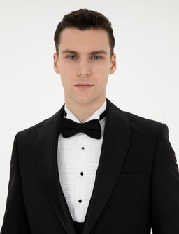 Смокинг Siyah Ex Slim Fit с жилетом черный